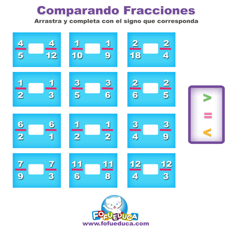 COMPARANDO FRACCIONES