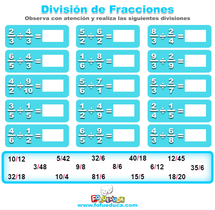 DIVISIÓN DE FRACCIONES