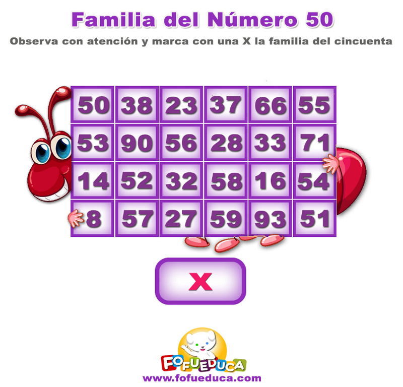 FAMILIA DEL NÚMERO 50