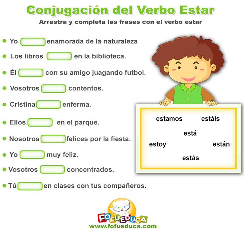 CONJUGACIÓN DEL VERBO ESTAR - FRASES