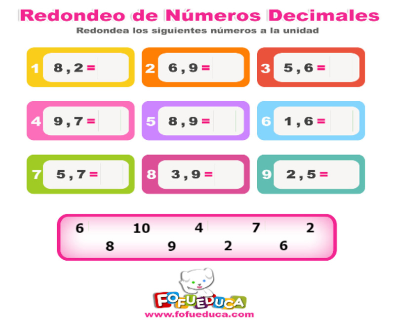 Redondeo de Números Decimales a la Unidad