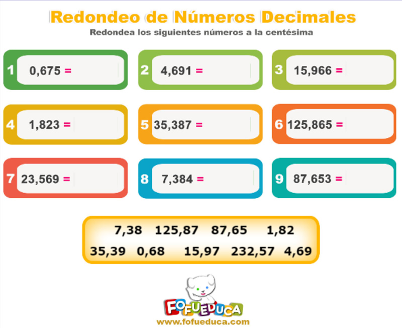 Redondeo de Números a la Centésima