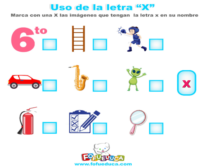 Uso de la letra X