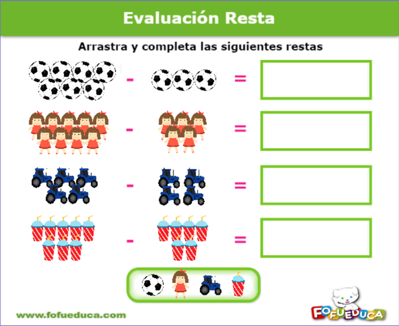 Evaluación Resta