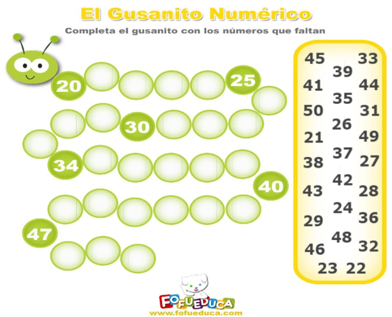 EL GUSANITO NUMÉRICO