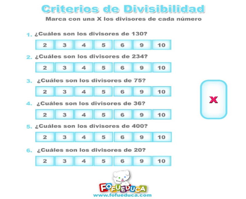 CRITERIOS DE DIVISIBILIDAD