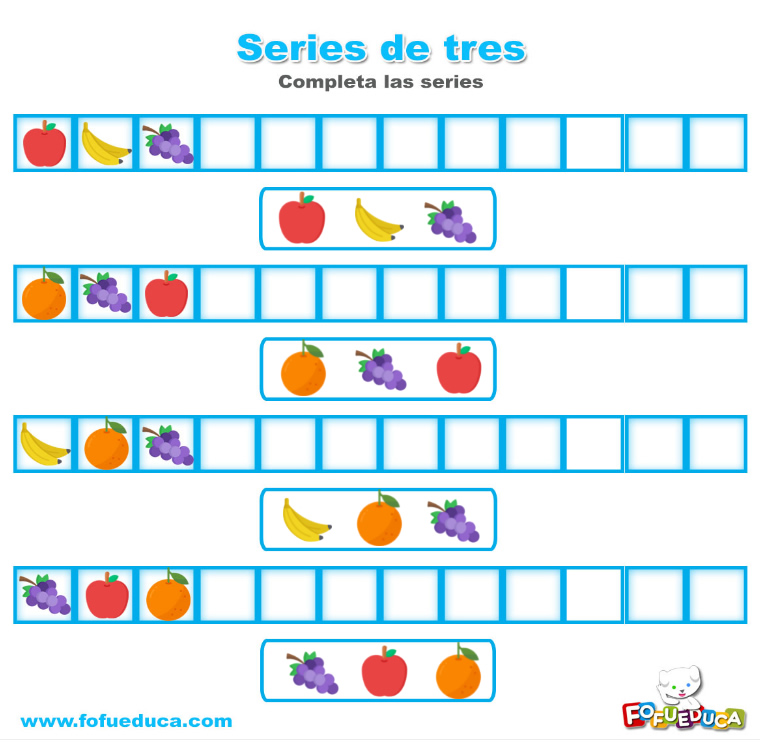 SERIES DE FRUTAS DE TRES