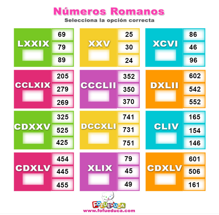 NÚMEROS ROMANOS II