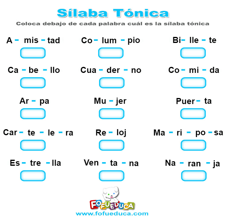 SÍLABA TÓNICA