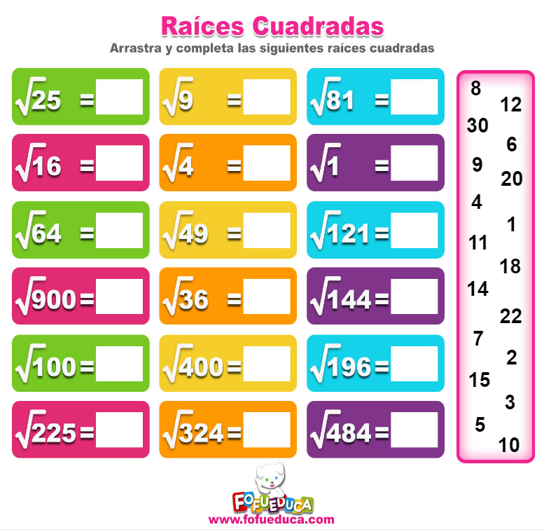 RAICES CUADRADAS